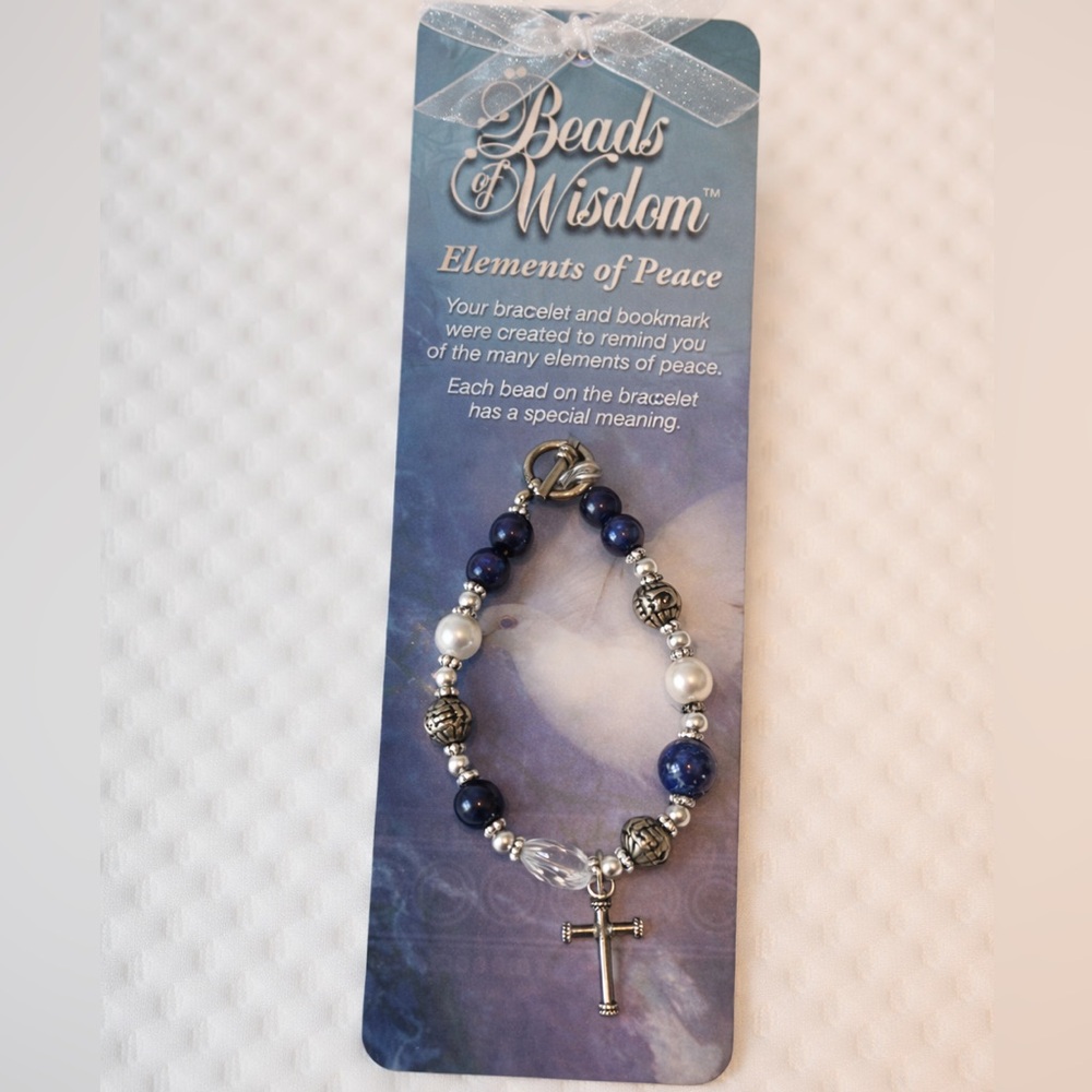 Beads of Wisdom "Elements of Peace" Catholic Christian religious rosary bracelet